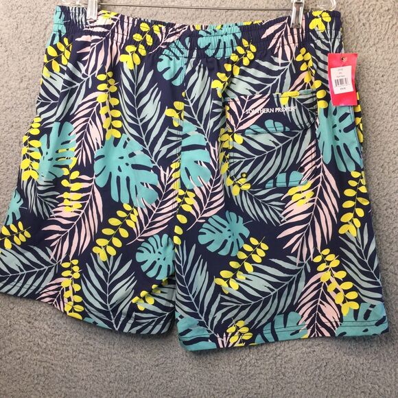 NWT Southern Proper Swim Trunks Shorts XXL Palms Lined Mens 2XL Navy  Hawaiian - Picture 8 of 12